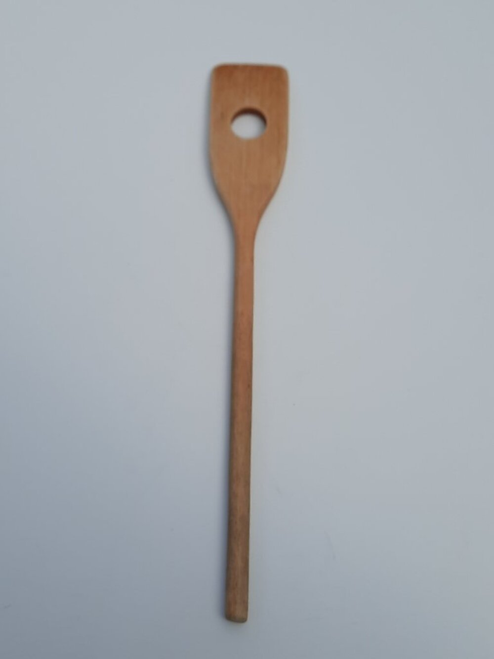 Vintage Wooden Mixing Spoon w/ Hole Long Handle Stirring Spoon 12”